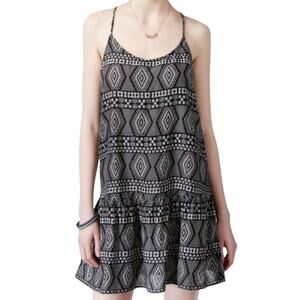 ROXY Black Like It's Hot Printed Racerback Shift Boho Sundress ~ Womens MEDIUM